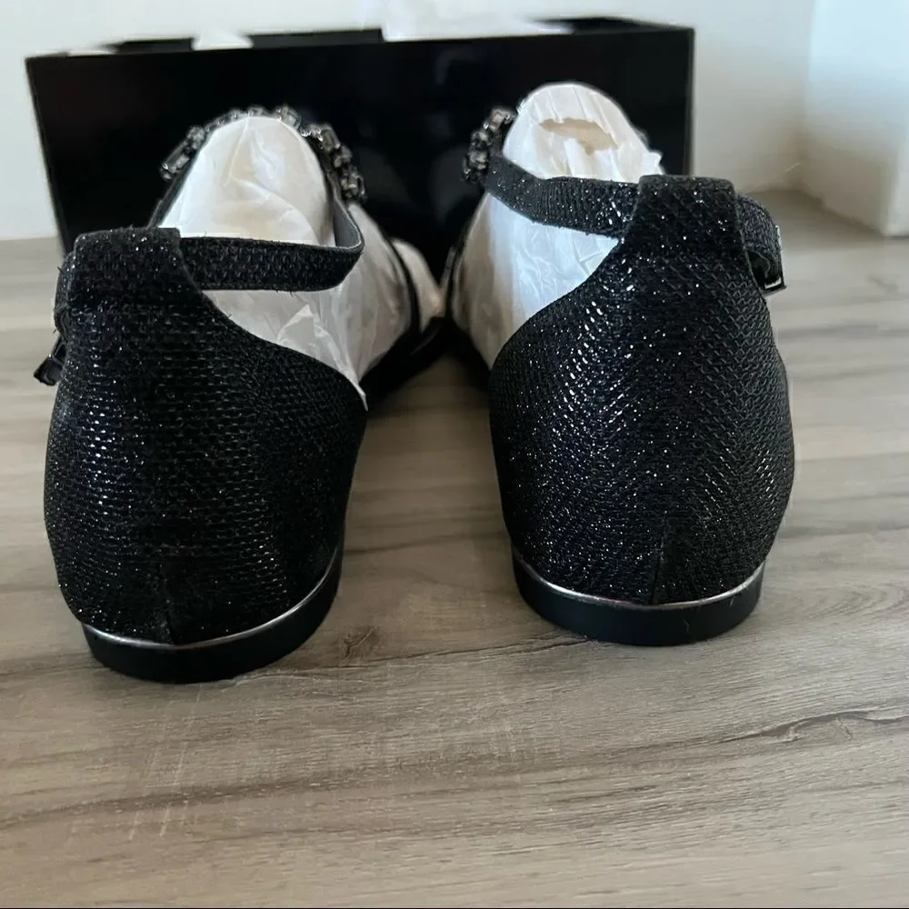 NWT G by Guess Deers black jeweled BLING sandals size 11 & 10. Glitter upper